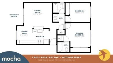 2 bd b bath 860sqft 16 floor plan