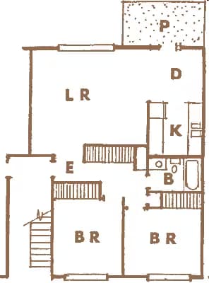 2 BA, 1 BA 45-B floor plan