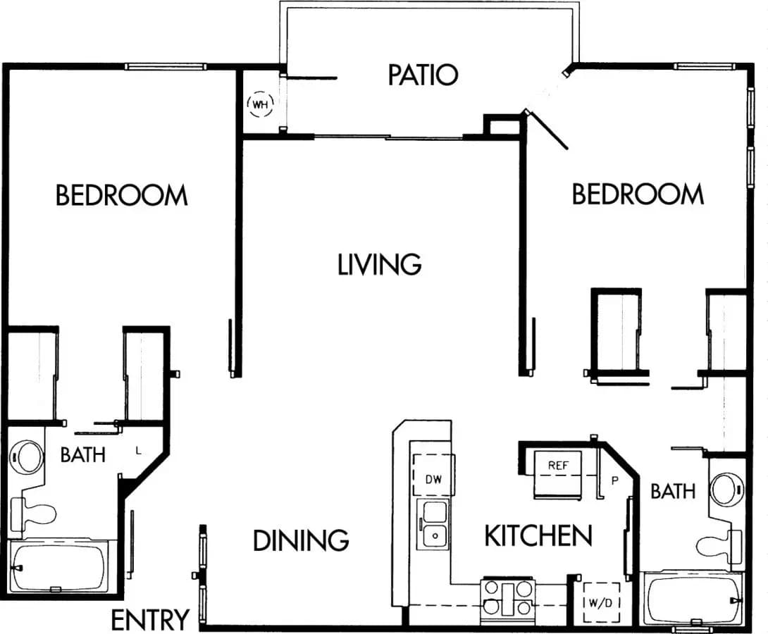 2 Beds • 2 Bath 102 floor plan
