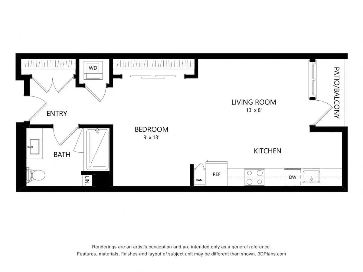 Studio • 1 Bath C318 floor plan