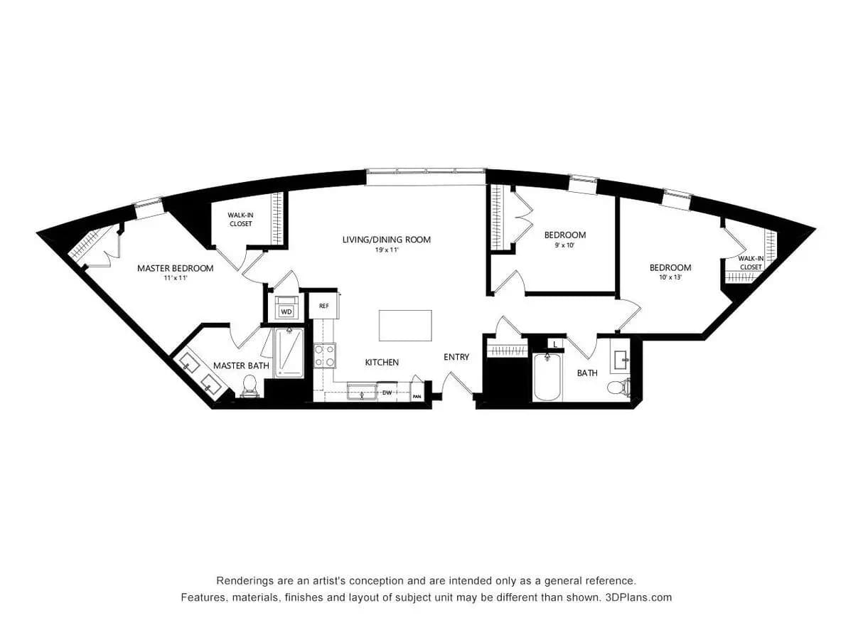 3 Beds • 2 Bath H504 floor plan