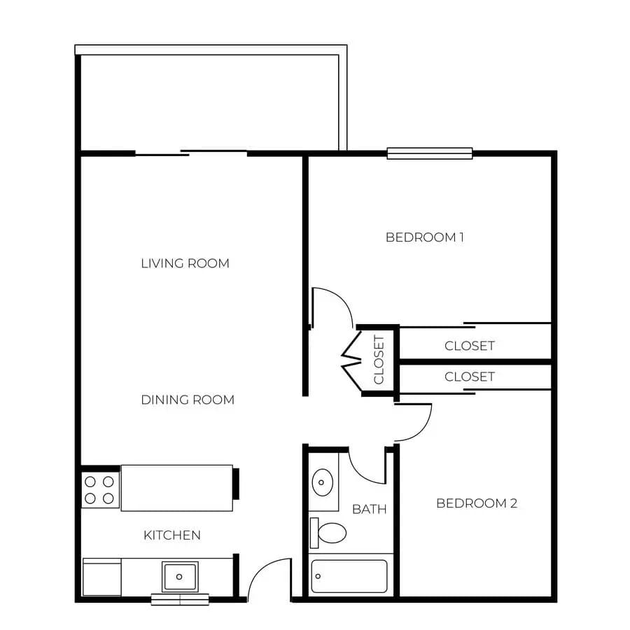 Residence 2 402 floor plan