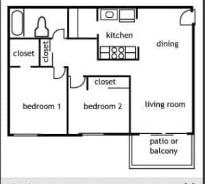 2B1B floor plan