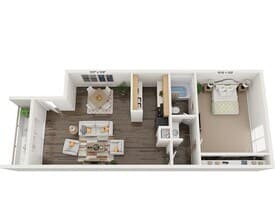 One Bedroom La Paloma 203 floor plan