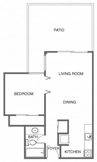 Furnished Renovated Jr. 1 Bed, 1 Bath B225 floor plan