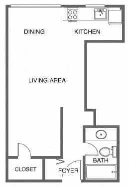Furnished Studio D361 floor plan