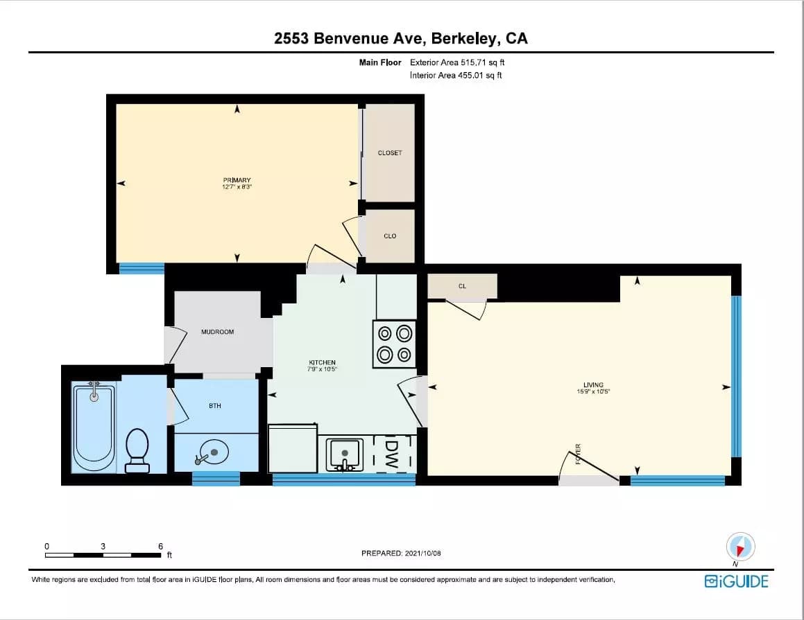 1 Bed, 1 Bath Model floor plan