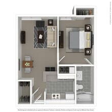 Medium 1 Bed 1 Bath 127 floor plan