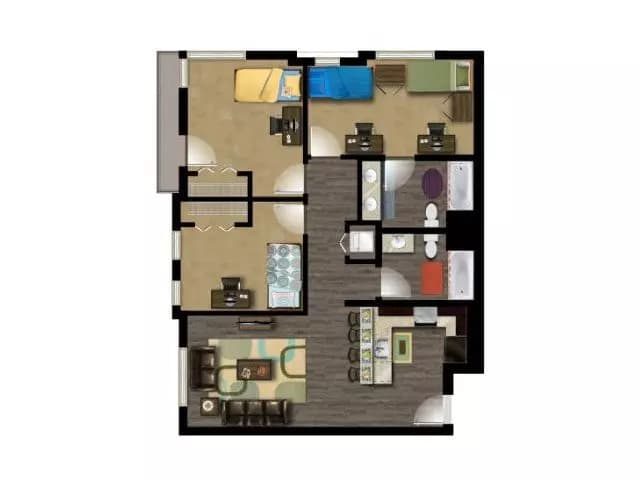 C2 (3 bed/2 bath) C2DeluxeEnSuite floor plan