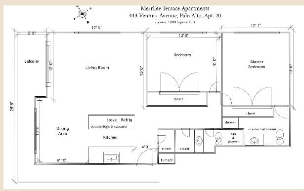 2BR/2BA floor plan