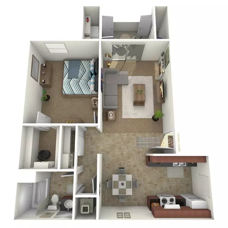 1 Bed • 1 Bath 206 floor plan