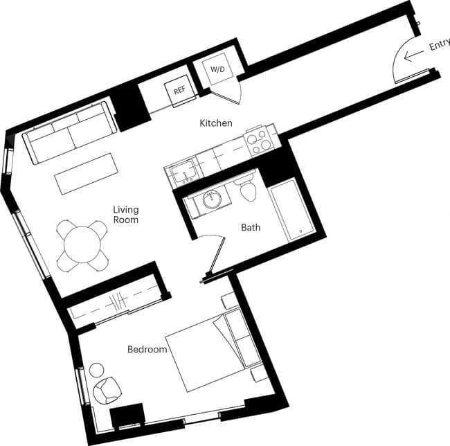 One Bedroom 03 2204 floor plan