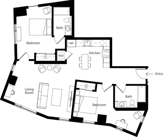 Two Bedroom 12 2201 floor plan