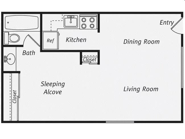 Studio • 1 Bath 1014 floor plan