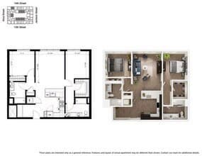 C1 2 Bedroom 602 floor plan