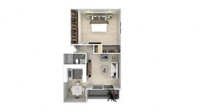 One Bedroom One Bath A 260C floor plan