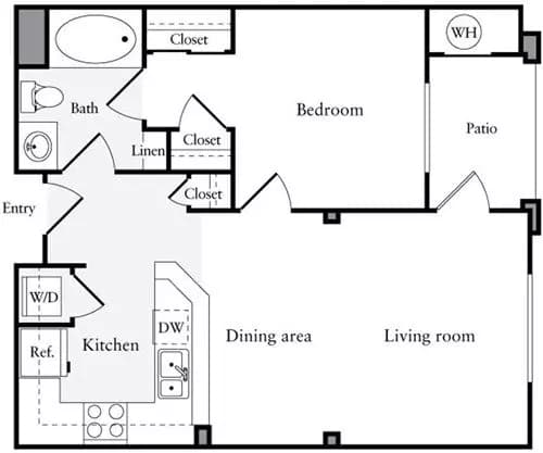 1 Bedroom A 06-6122 floor plan