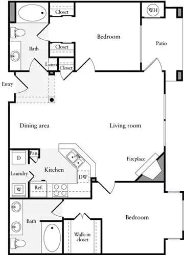 2 Bedrooms C 02-2108 floor plan