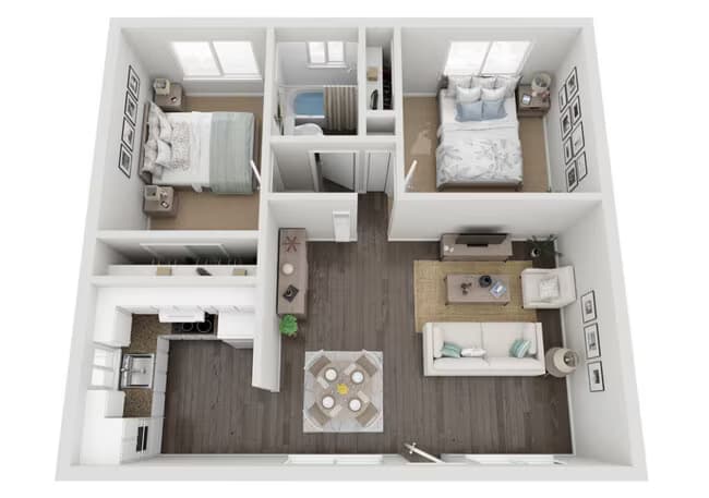 2 Bed 1 Bath Upgraded 12-CHT floor plan