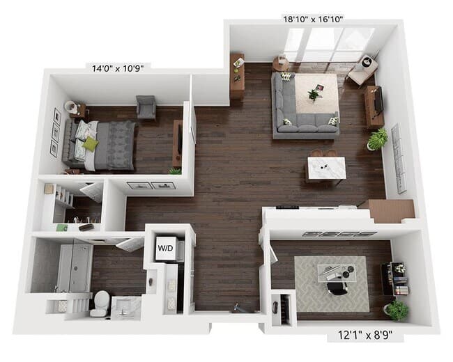 One Bedroom A1AD 1 - 426 floor plan