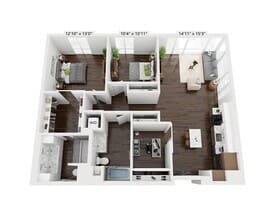 Two Bedroom Den B2CD 1 - 433 floor plan