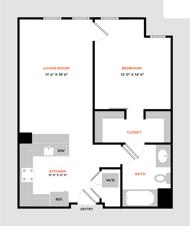 Plan 1E 202 floor plan