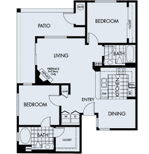 2 Beds • 2 Bath 0828 floor plan