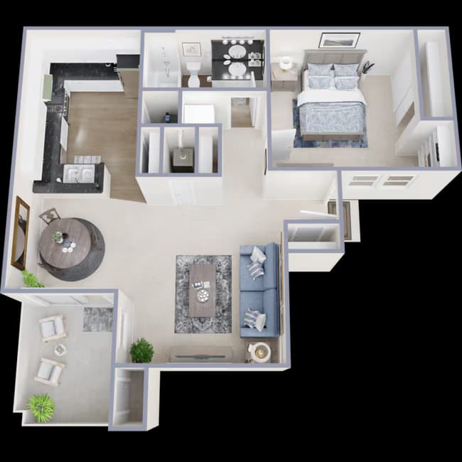 1BR/1BA 127 floor plan