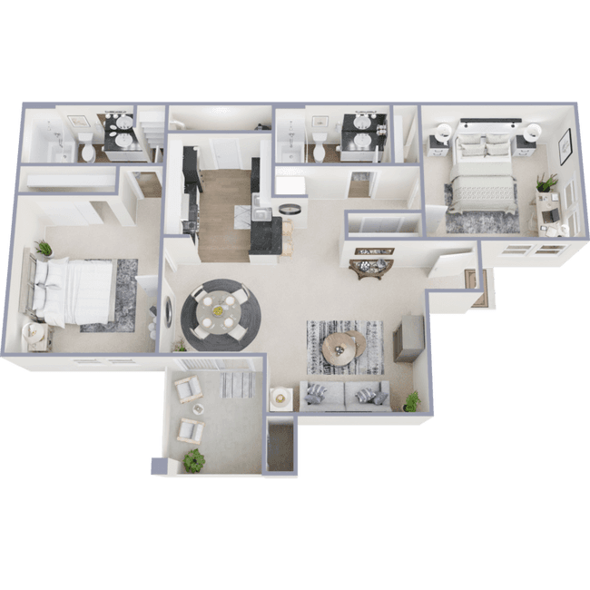 2 Beds • 2 Bath 123 floor plan