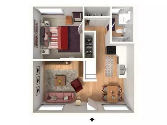 One Bedroom 1 floor plan