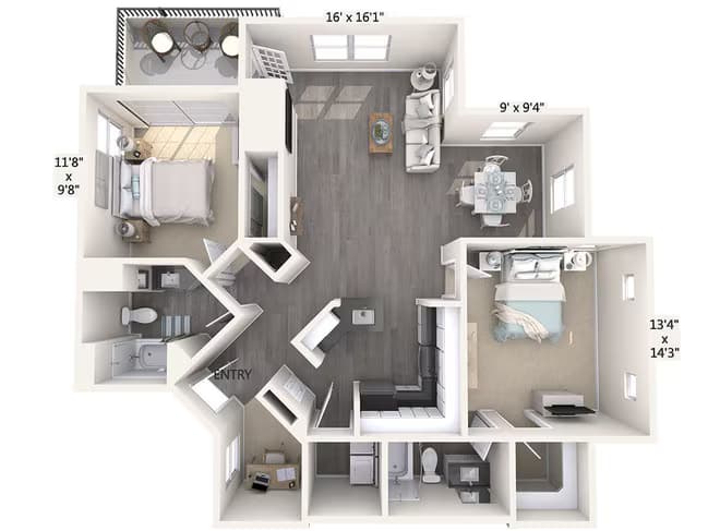 B5-UF 334-285 floor plan