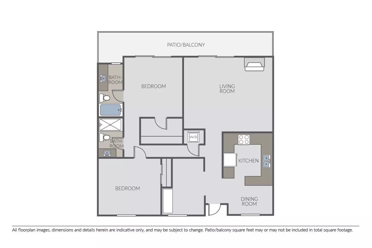2 Bed 2 Bath A 15J floor plan