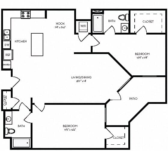 2E 1365 Sq Ft 151 floor plan