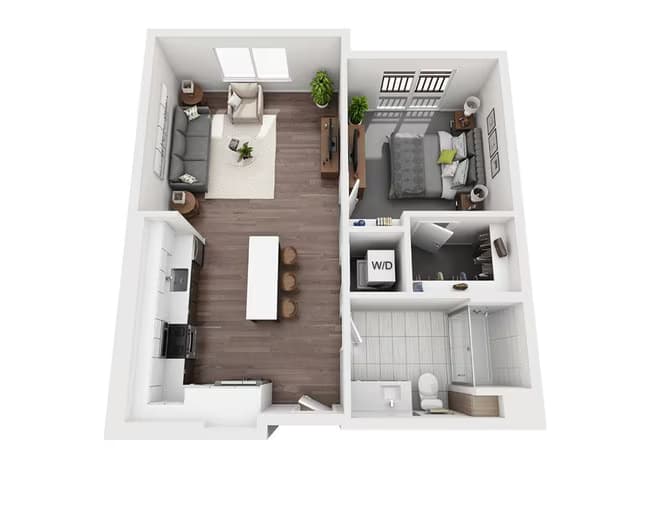 One Bedroom A1A 212 floor plan