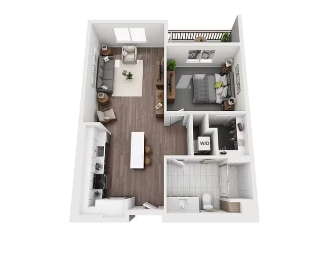 One Bedroom A1C 436 floor plan