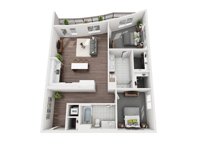 Two Bedroom B2J 412 floor plan