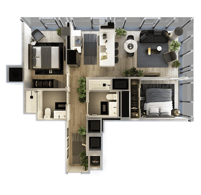 2 Bed-2 Bath-T-9a 2909 floor plan