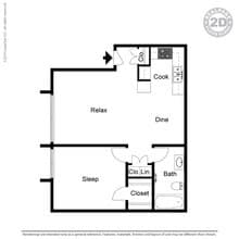 Large 1 Bd 1 Bth City Slicker floor plan