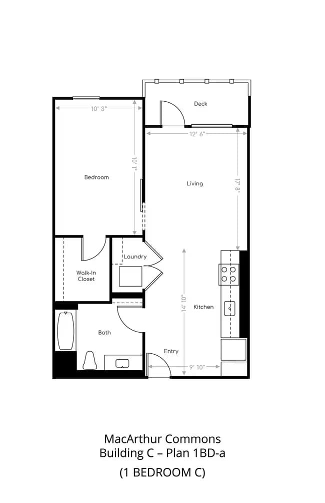 1 Bedroom C A2-405 floor plan