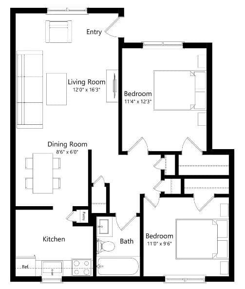 B1-W WLL007 floor plan
