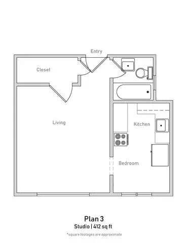 Studio • 1 Bath 16 floor plan