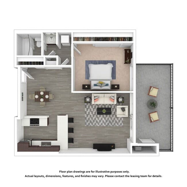 1 Bed • 1 Bath 357 floor plan