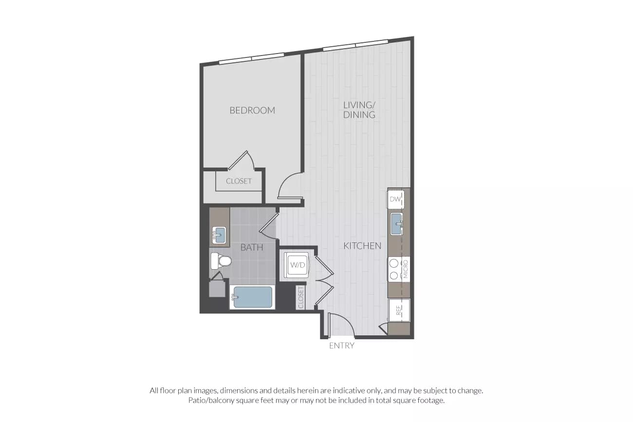 Plan 1B 608 floor plan