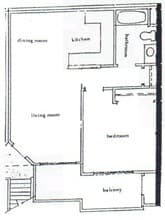 1Bed/1Bath floor plan