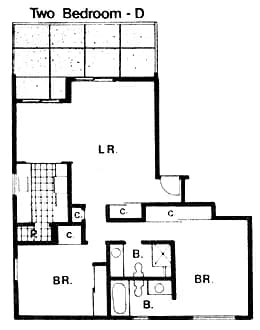 2Bed/2Bath floor plan