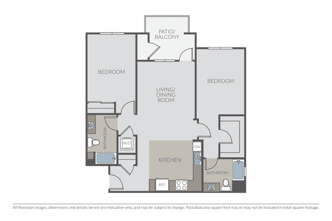 2 Beds • 2 Bath
3D Tour F108 floor plan