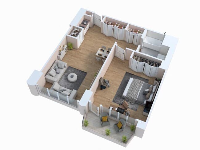 One Bedroom/One Bath 610 floor plan