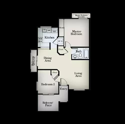 Two Bedroom, One Bath 1567 floor plan