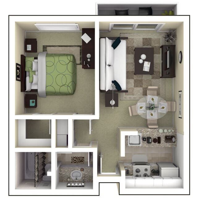 1 Bed • 1 Bath 354303 floor plan