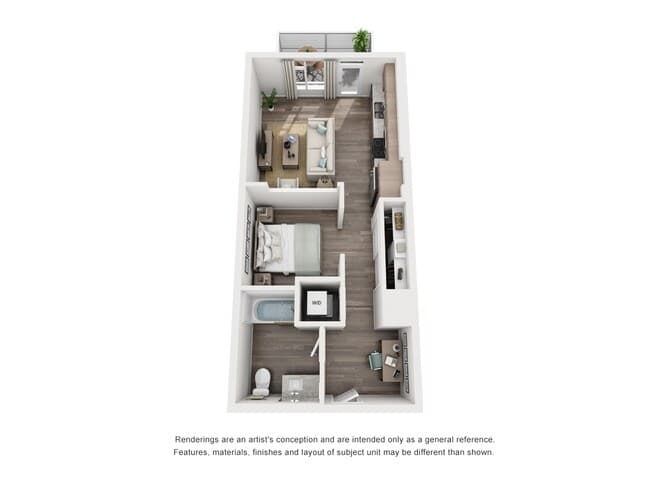 JR 1 Bedroom A3 510 floor plan